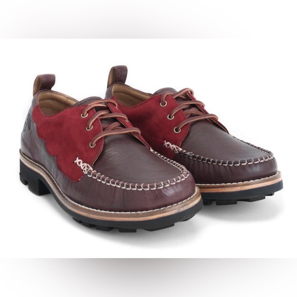 John Fluevog Angel Boat Shoes Little Wing Size 10 Leather Lace Up Chunky loafers
